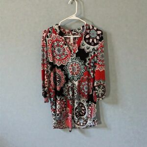 🌹Paisley Grace V neck Patterned Mini Dress - Multicolor